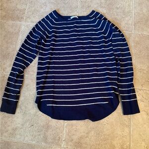 Pink Clover Navy and White Striped Sweater